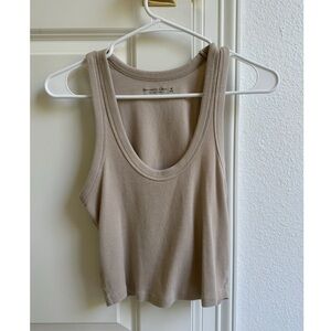 Abercrombie & Fitch Women's Beige Cropped Tank Top